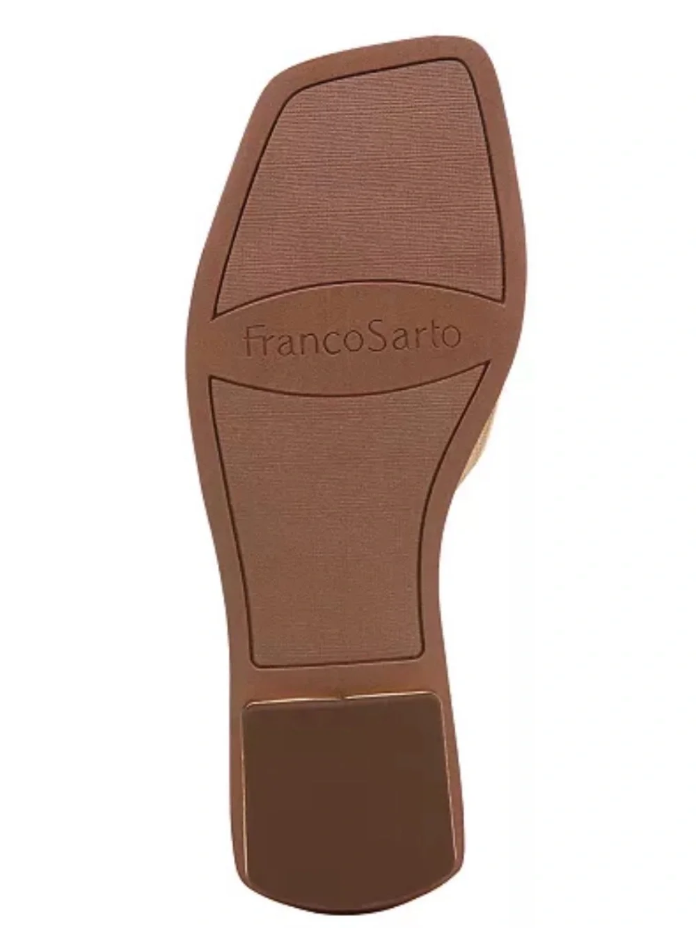 Franco Sarto Women's Elisa Open Square Toe Ankle Strap Flat Sandals Gold NEW 6M